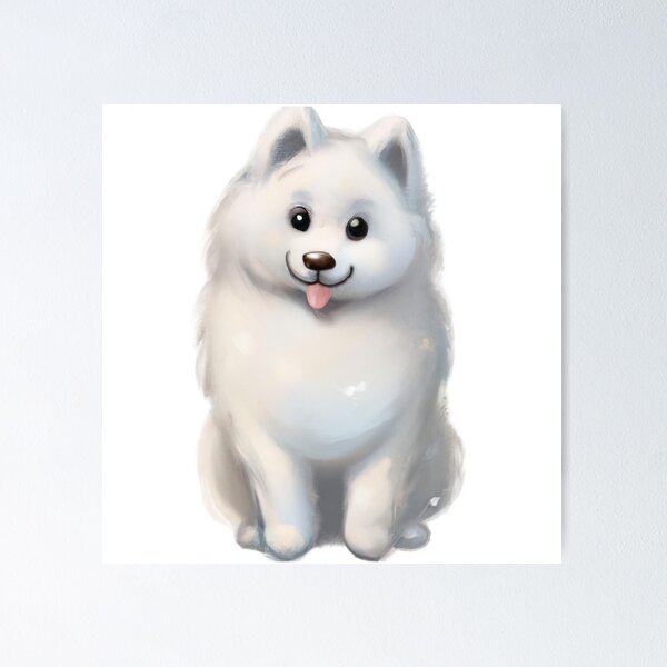Item preview, Cute Samoyed Drawing designed and sold by WeHeartAnimals.