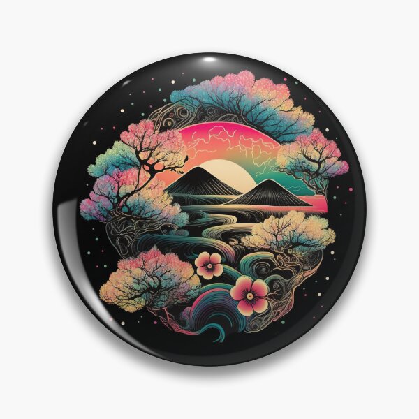 Item preview, Psychedelic Japanese Landscape | Psychedelic Art designed and sold by Trippinink-.