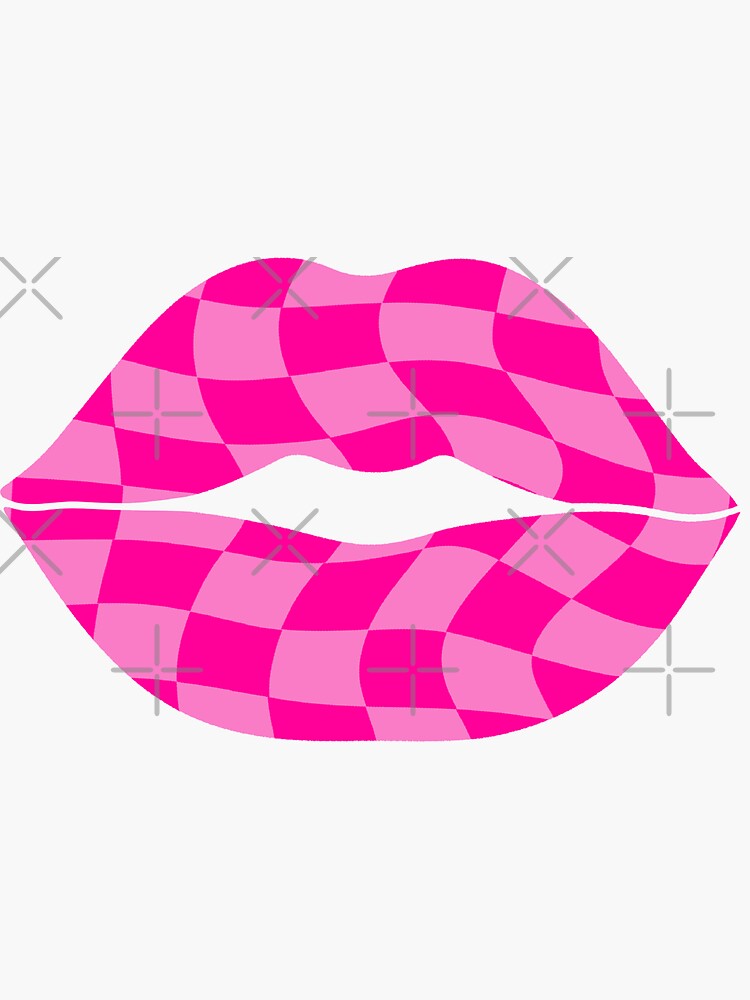 Checkered Lips Sticker