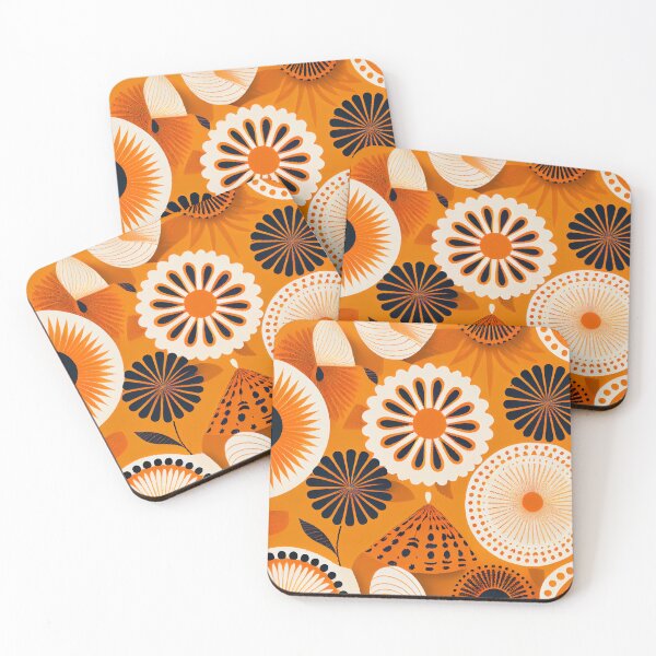 Item preview, Exotic Orange Anime Scandinavian Pattern Digital Painting designed and sold by CodeAndColors.