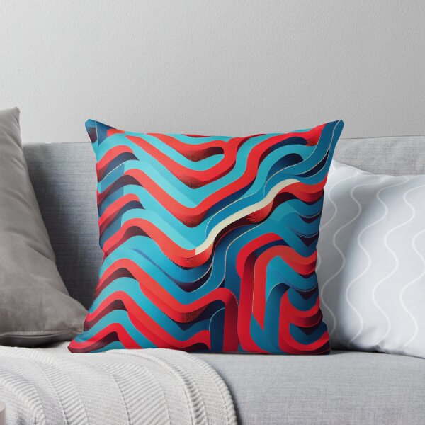 Artikelvorschau, Red Blue Line Pattern Digital Painting entworfen und verkauft von CodeAndColors.