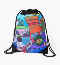 At The Villa Drawstring Bag