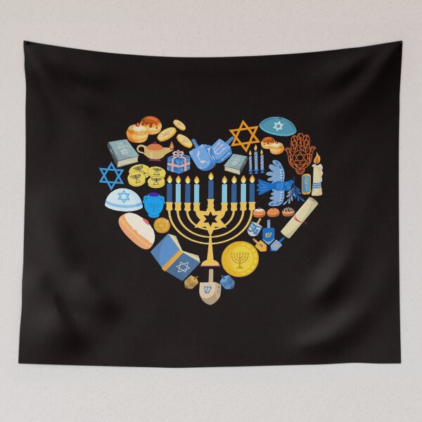 Item preview, Hanukkah In Heart Fun Hanukkah Menorah Jewish designed and sold by Buyeseoshop.
