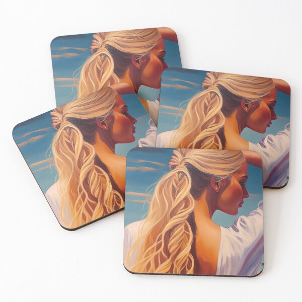 Item preview, Pretty Blond Woman Looking At The Horizon designed and sold by Mitch-Angelo.