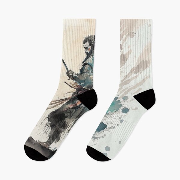 Item preview, Strong samurai with sword - sumi-e painting designed and sold by MaitionDesigns.