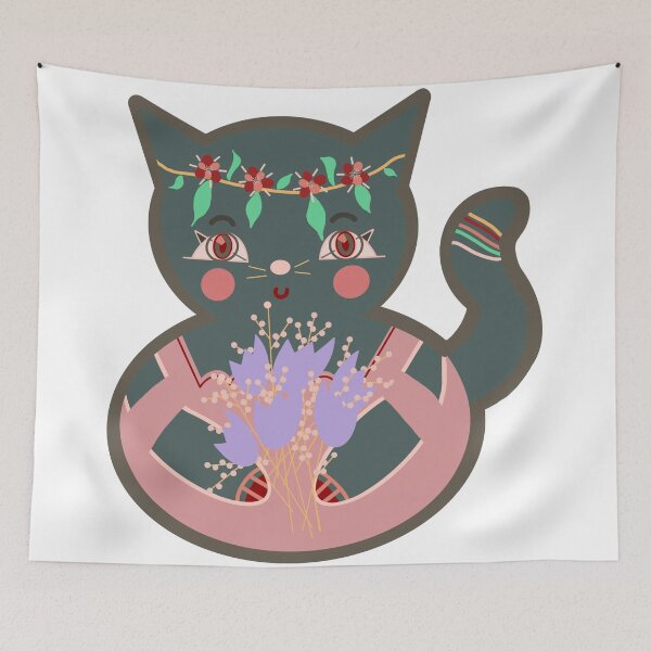 Item preview, Cat with flowers bride to be designed and sold by Svetlana  Horvat.