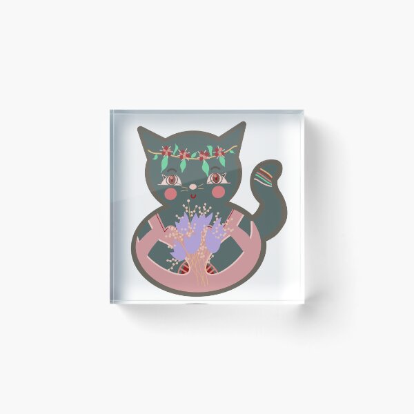 Item preview, Cat with flowers bride to be designed and sold by Svetlana  Horvat.