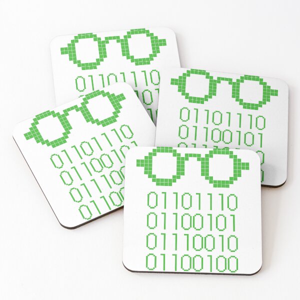 Item preview, Binary Code Nerd Glasses Green Version designed and sold by doodlingjay.