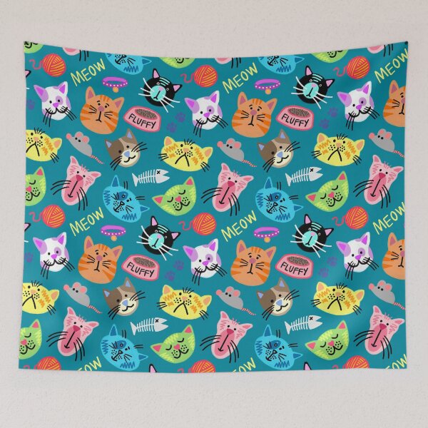 Item preview, Cute Cat Pattern by AlwaysBeColoring  designed and sold by AlwaysBeColoring.