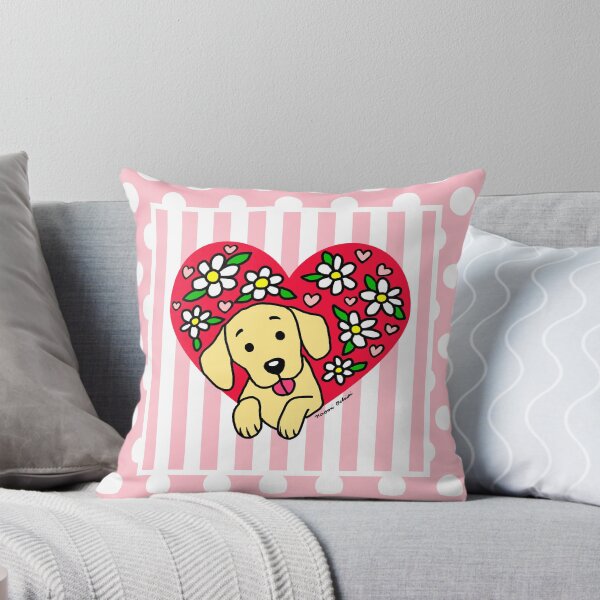 Aperçu de l'œuvre Coeur floral jaune du Labrador créée et vendue par HappyLabradors.