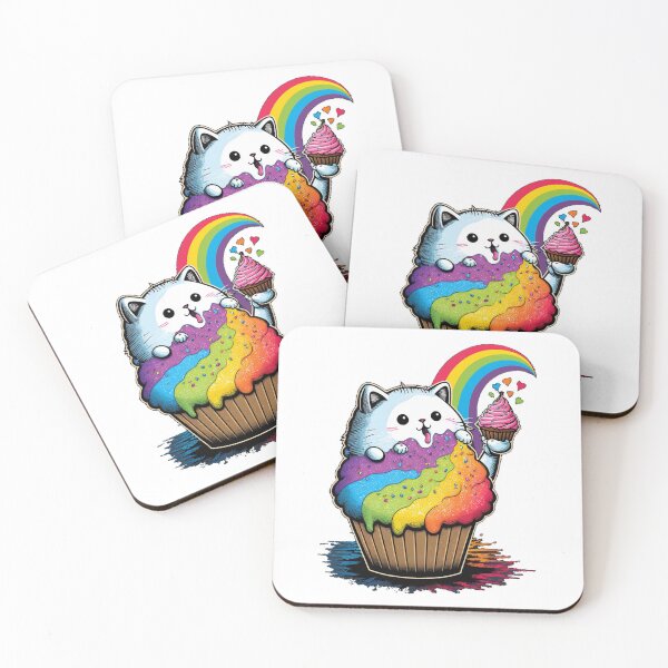 Item preview, Gatito de la magdalena del arco iris designed and sold by HarperFox.