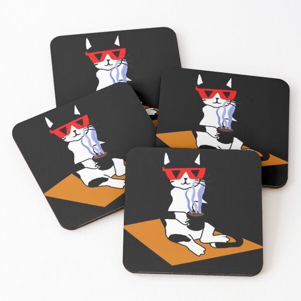 Item preview, Cool Cat Coffee Art – Funny Coffee Drinking Cat Illustration designed and sold by Vividality.