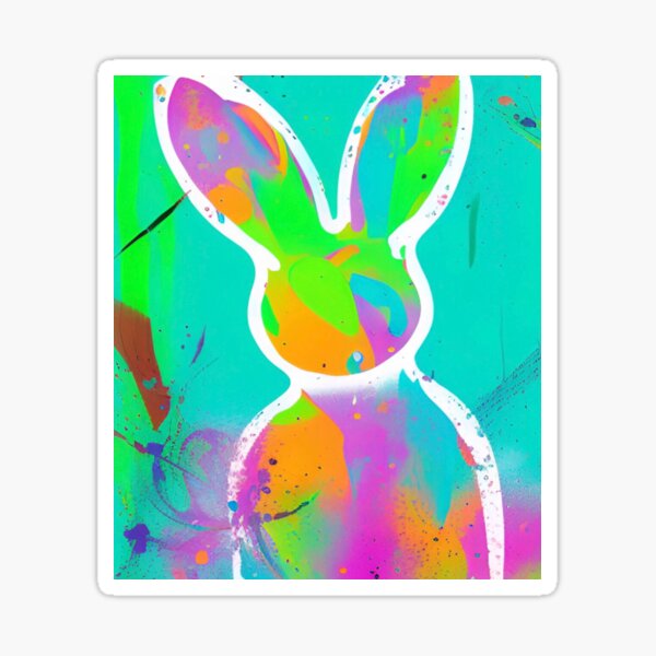  bunny stencil sticker for sale by drawwithcarrots redbubble