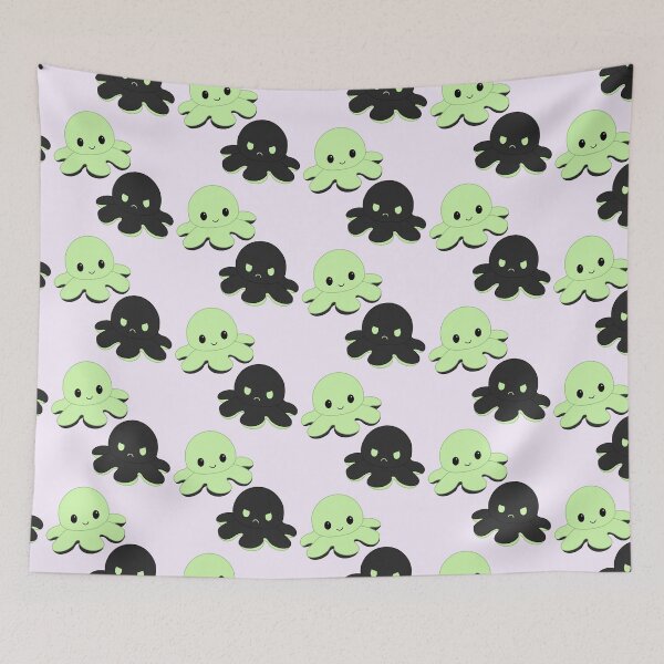Item preview, Moody Reversible Octopus Duo in Black and Green designed and sold by ShopBabyFace.