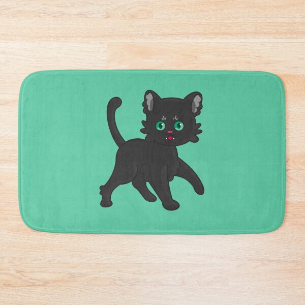 Artikelvorschau, flauschige schwarze Katze mit grünen Augen entworfen und verkauft von Mirumix9.