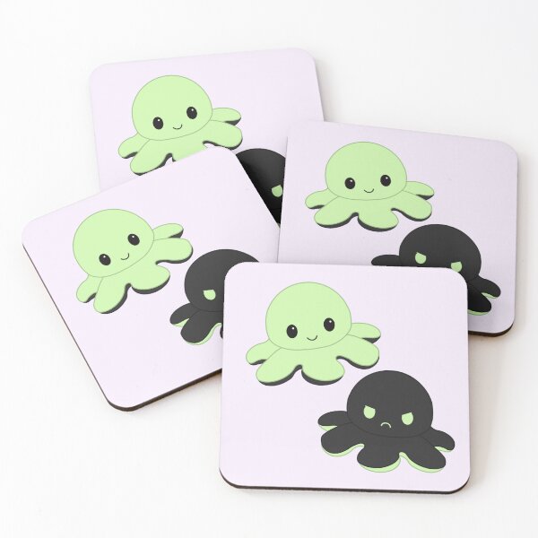 Item preview, Moody Reversible Octopus Duo in Black and Green designed and sold by ShopBabyFace.