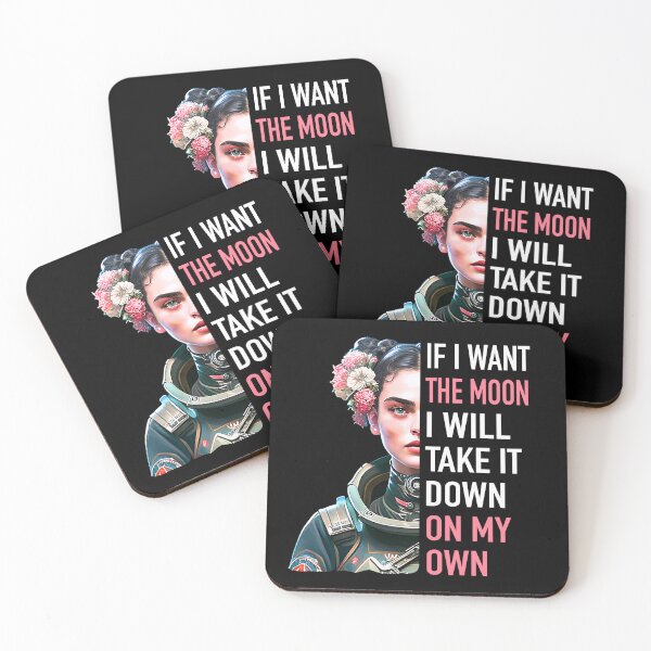 Item preview, Frida Kahlo, Frida Khalo portrait, If I want the moon, I will take it down on my own. designed and sold by inspiring-women.