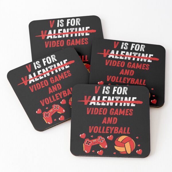 Item preview, V Is For Video Games And Volleyball Funny Valentines Day Gamer And Volleyball Player Gift designed and sold by Diferenty Shop  ⭐⭐⭐⭐⭐.