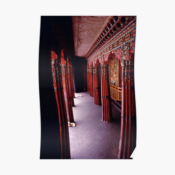 Porch of Potala with Dogs - Lhasa, Tibet Poster