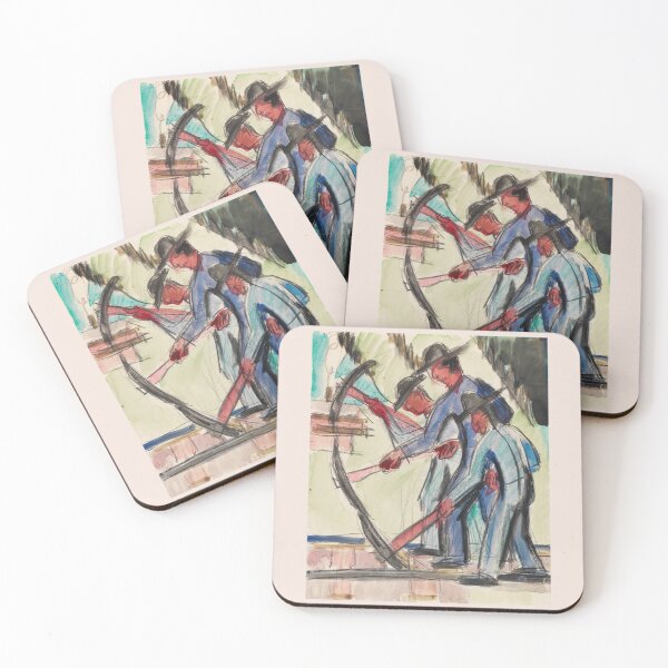 Item preview, Ernst Ludwig Kirchner Gleisarbeiter (Straßenarbeiter) track worker (road worker)  designed and sold by TeeARTHY.