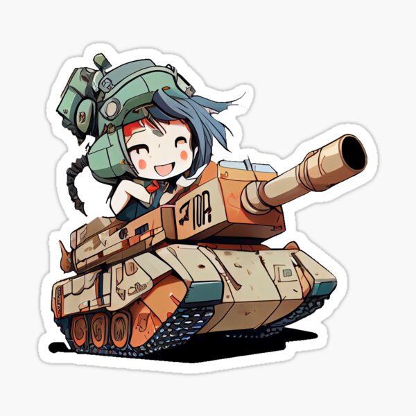 Anime tank and driver Sticker