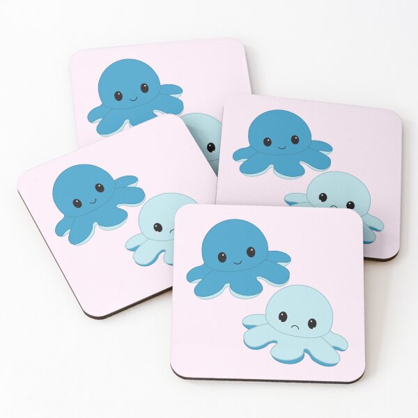 Item preview, Moody Reversible Octopus Duo in Blue and Light Blue designed and sold by ShopBabyFace.