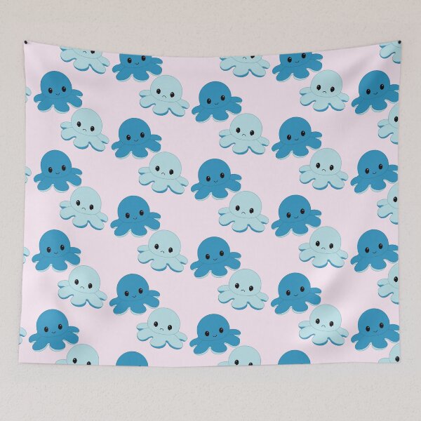 Item preview, Moody Reversible Octopus Duo in Blue and Light Blue designed and sold by ShopBabyFace.