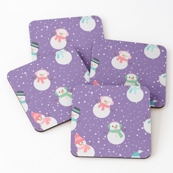 Item preview, Cute Snowman Pattern Purple designed and sold by SamAnnDesigns.