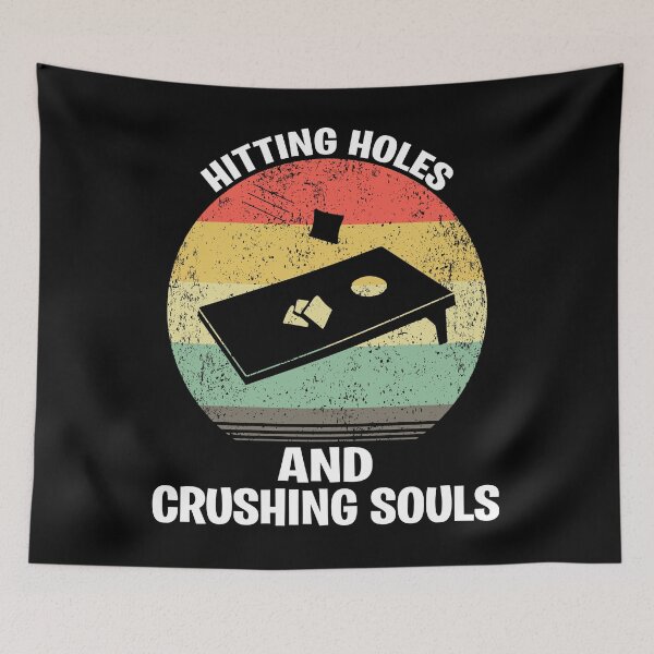Item preview, Funny Retro Vintage Distressed Cornhole Hitting Holes and Crushing Souls Gift designed and sold by ARTZ84.