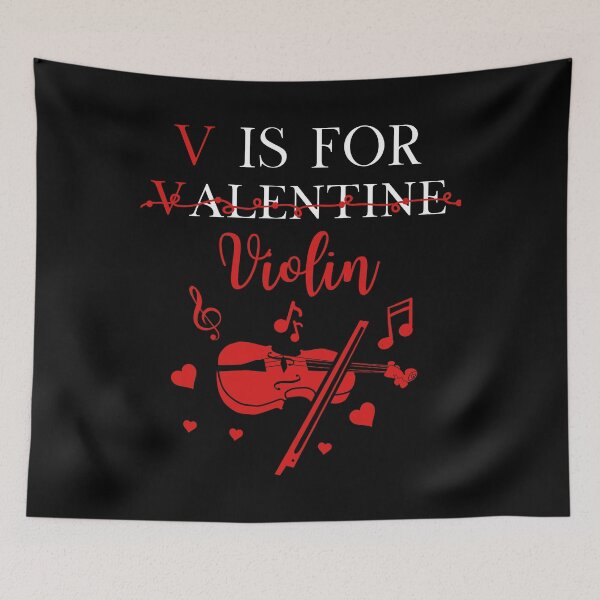 Item preview, V Is For Violin Funny Valentines Day Violin Player Gift for Music And Violin Lovers designed and sold by Diferenty Shop  ⭐⭐⭐⭐⭐.
