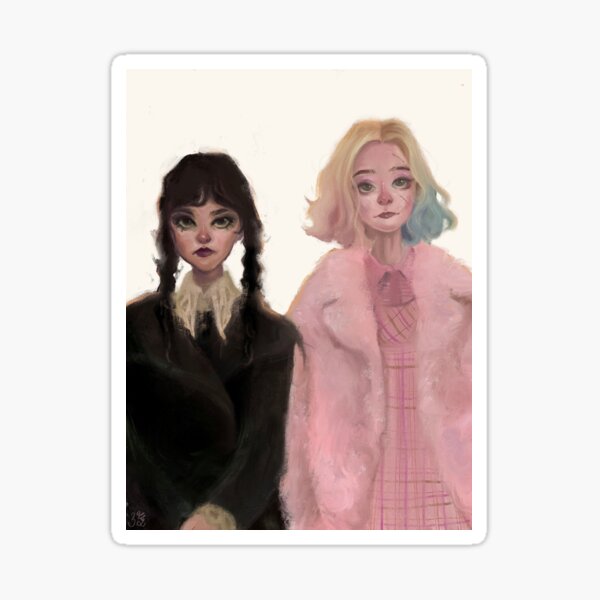wednesday and enid Sticker