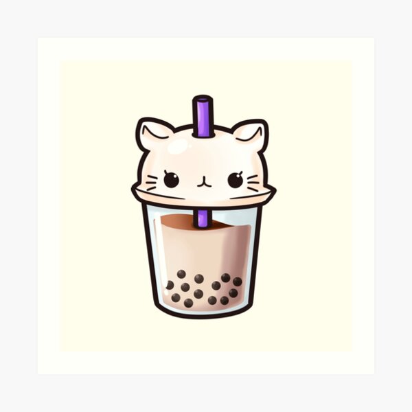 Kawaii Cat Brown Milk Boba Tea