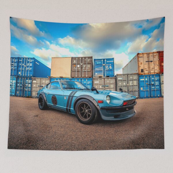 Item preview, Beautiful Nissan 240Z Poster – Classic JDM Sports Car Art designed and sold by Road To Track.