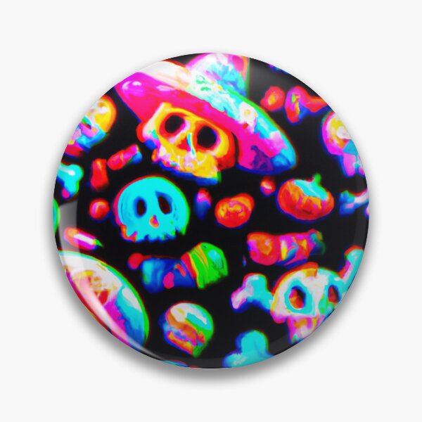 Item preview, neon skull pattern designed and sold by Bakesales.