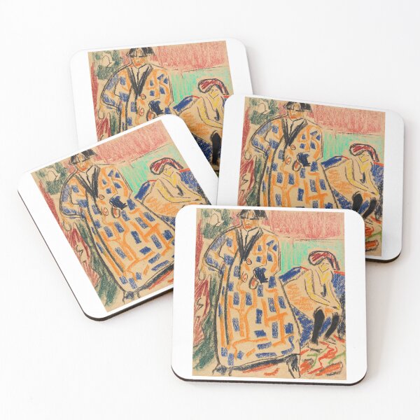 Item preview, Ernst Ludwig Kirchner Selbstbildnis mit Modell Self-Portrait with Model designed and sold by TeeARTHY.