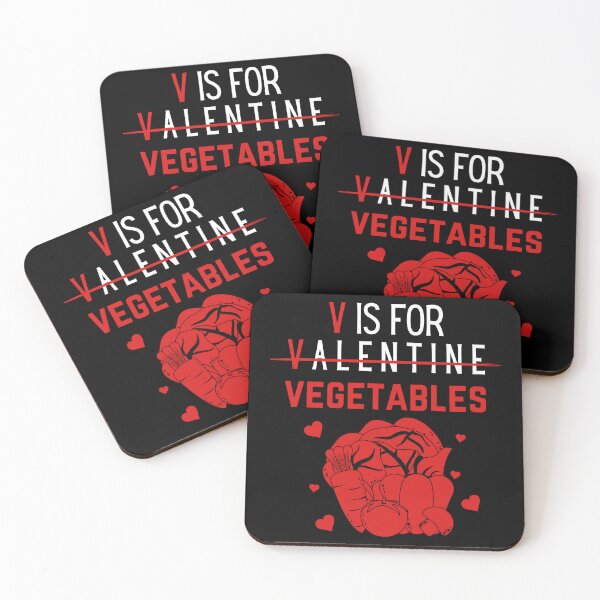 Item preview, V Is For Vegetables Funny Valentines Day plants Gift for vegan and vegetables lovers designed and sold by Diferenty Shop  ⭐⭐⭐⭐⭐.