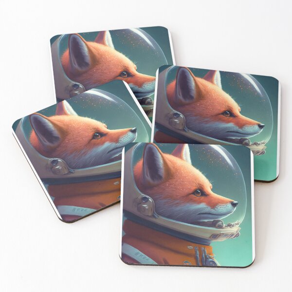 Item preview, Fox Astronaut in space Illustration designed and sold by Christophe Henin.