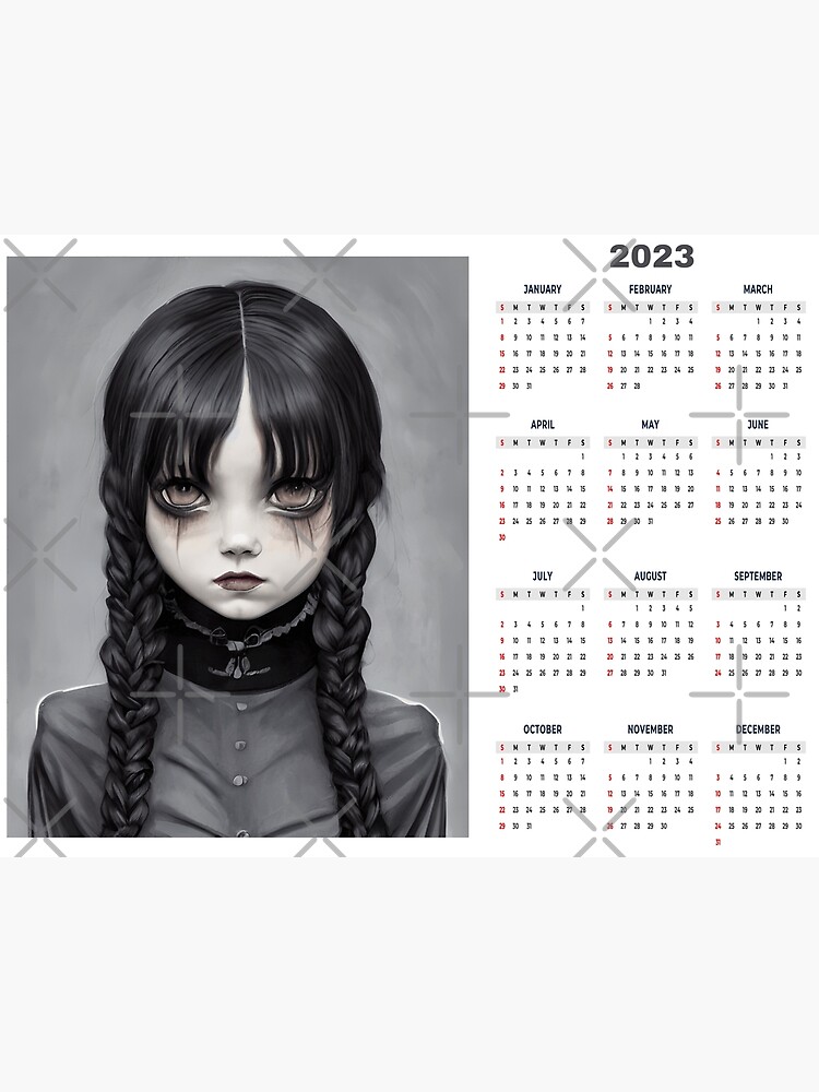 quot 2023 Calendar Wednesday Addams quot Poster for Sale by atti68 Redbubble