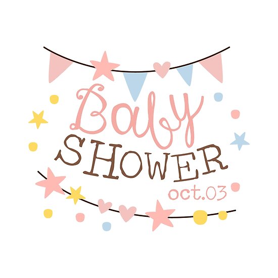 baby shower invitation design template with garlands posters by