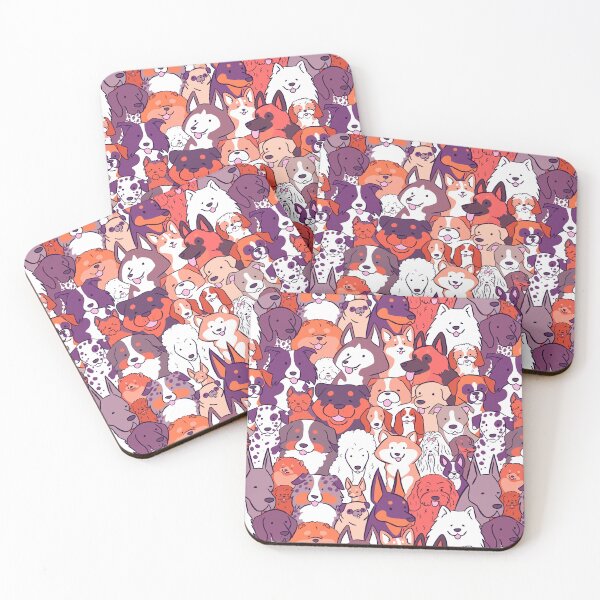 Item preview, Dogs breeds illustration pattern- top 30 dog breeds - vibrant version designed and sold by Yarafantasyart.
