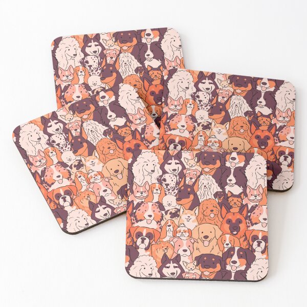 Item preview, Dogs breeds illustration pattern- top 30 dog breeds cute pink version  designed and sold by Yarafantasyart.
