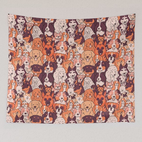 Item preview, Dogs breeds illustration pattern- top 30 dog breeds cute pink version  designed and sold by Yarafantasyart.