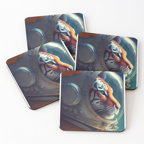 Item preview, Tiger Astronaut in space Illustration designed and sold by Christophe Henin.