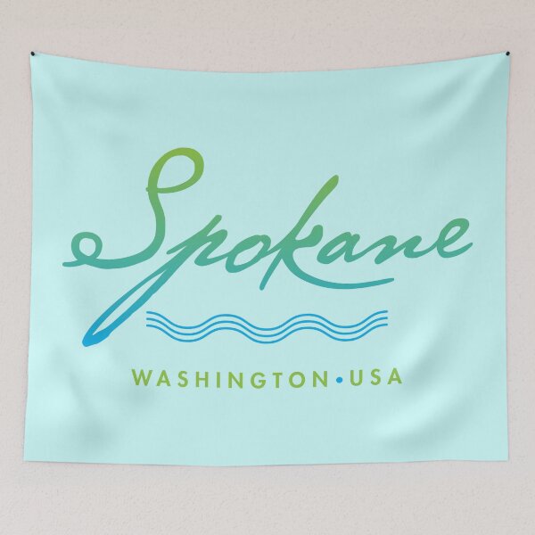 Item preview, Spokane Washington Typographic River Design designed and sold by Futurebeachbum.