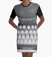 Vintage Typewriter Study Graphic T-Shirt Dress