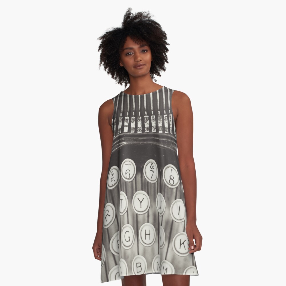 Vintage Typewriter Study A-Line Dress
