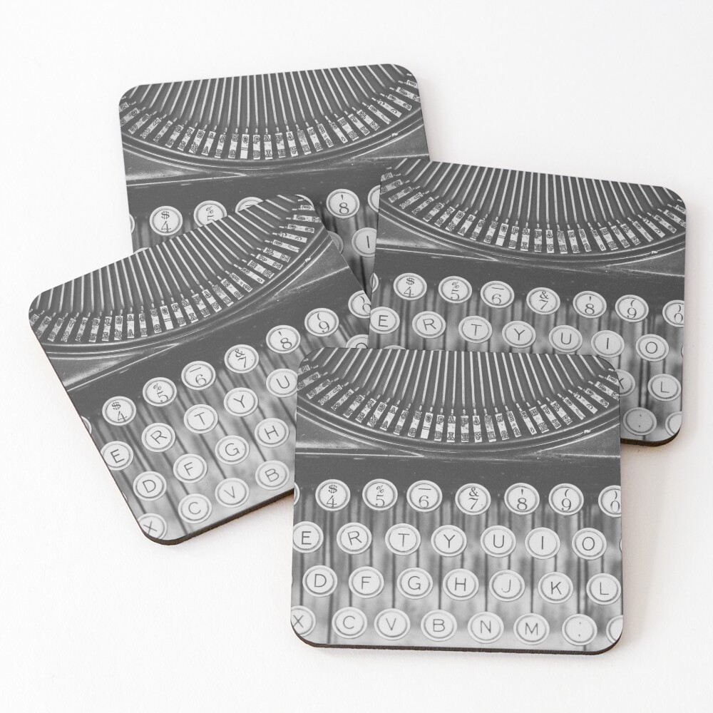 "Vintage Typewriter Study" Coasters (Set of 4) by riotjane Redbubble