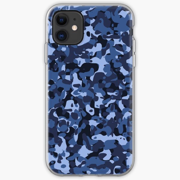 Blue camouflage pattern iPhone Soft Case