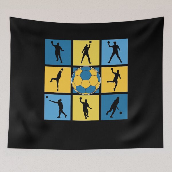 Item preview, Handball Players in Pop Art Silhouettes designed and sold by KleverOlivier.