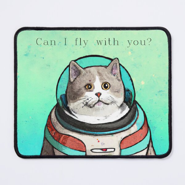 Item preview, Sad astronaut cat designed and sold by MovieSetStories.